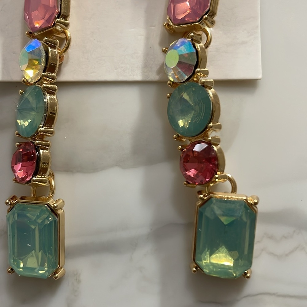 Multicolored Crystal Dangle Earrings - image 6